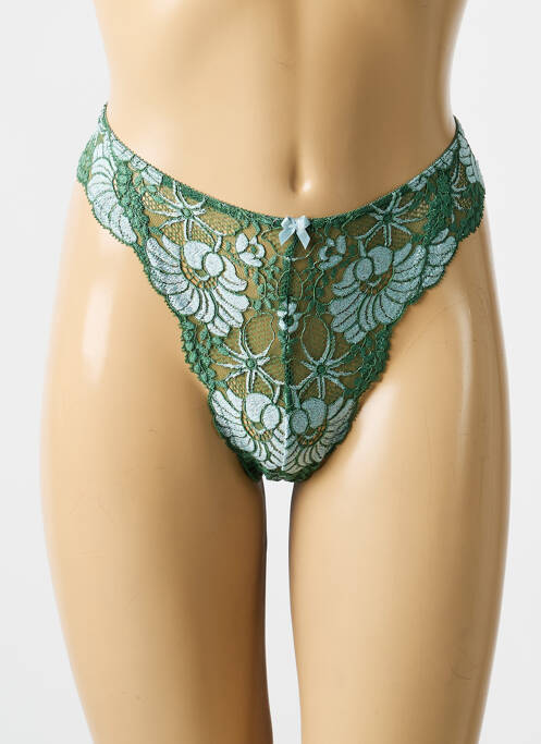 Tanga broderie dentelle de calais vert LISE CHARMEL femme
