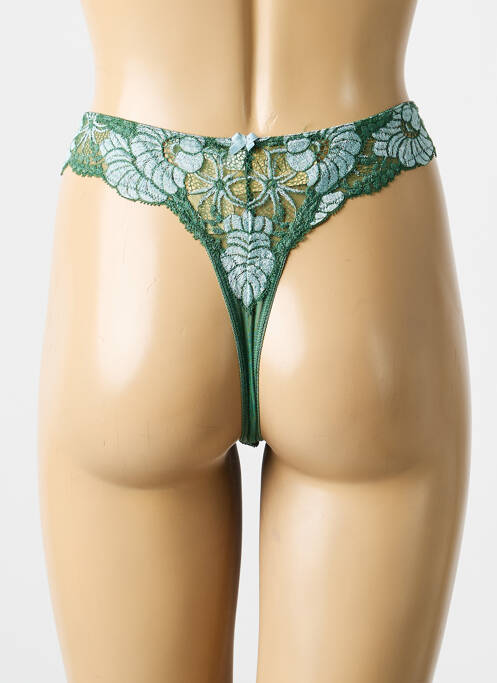 Tanga broderie dentelle de calais vert LISE CHARMEL femme