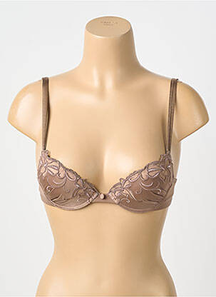 Soutien-gorge effet matière satinée haut soutien-gorge moulé chair LISE CHARMEL femme