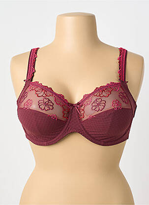 Soutien-gorge effet matière satinée haut soutien-gorge emboitant rouge PRIMADONNA femme