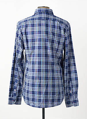 Chemise manches longues imprimé écossais bleu VICOMTE ARTHUR homme