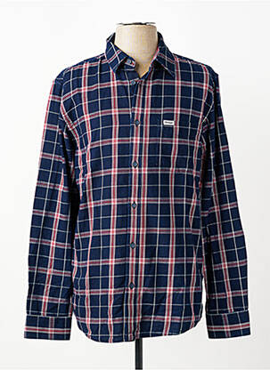 Chemise manches longues imprimé écossais bleu WRANGLER homme