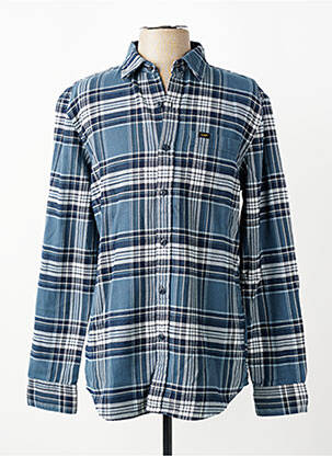 Chemise manches longues imprimé écossais bleu LEE homme