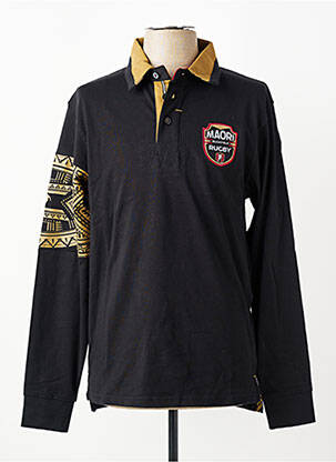 Polo manches longues manches longues noir RUCKFIELD homme