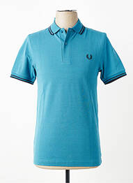 Polo stretch manches courtes bleu FRED PERRY homme