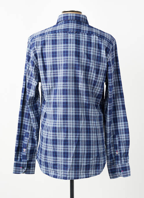 Chemise manches longues imprimé écossais bleu VICOMTE ARTHUR homme
