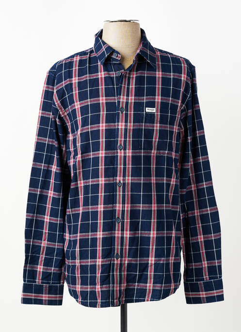 Chemise manches longues imprimé écossais bleu WRANGLER homme