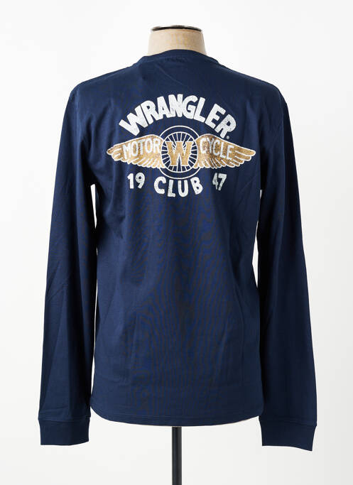 T-shirt coupe cintrée manches longues bleu WRANGLER homme