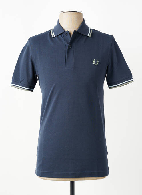 Polo stretch manches courtes bleu FRED PERRY homme