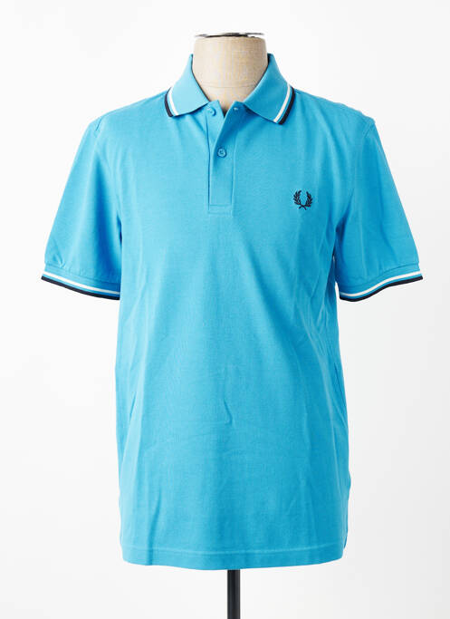 Polo stretch manches courtes bleu clair FRED PERRY homme