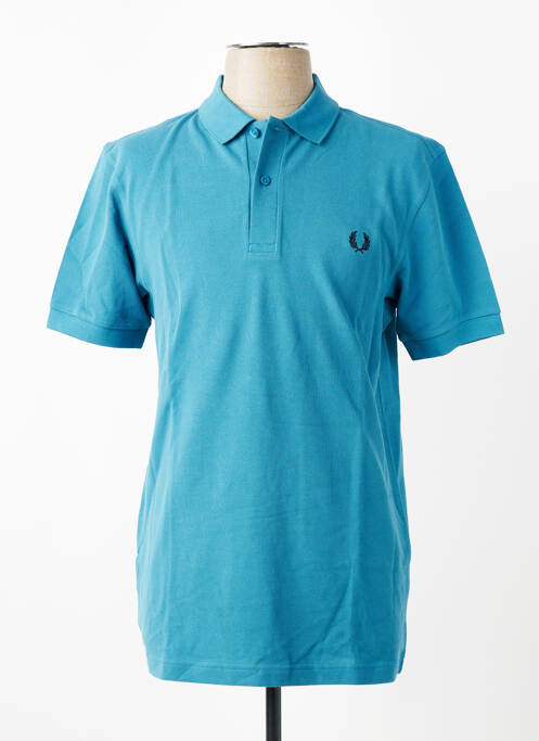 Polo stretch manches courtes bleu FRED PERRY homme