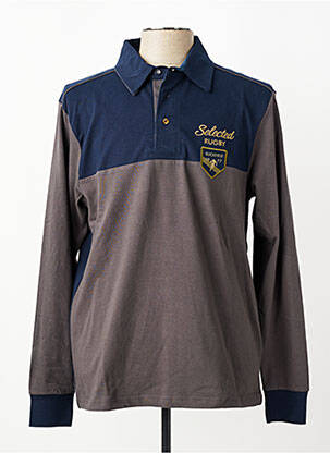 Polo manches longues manches longues bleu RUCKFIELD homme