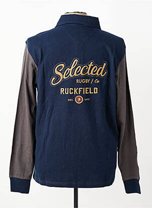 Polo manches longues manches longues bleu RUCKFIELD homme