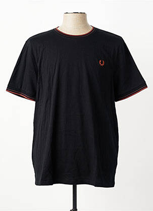 T-shirt broderie manches courtes noir FRED PERRY homme