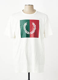 T-shirt stretch manches courtes blanc FRED PERRY homme
