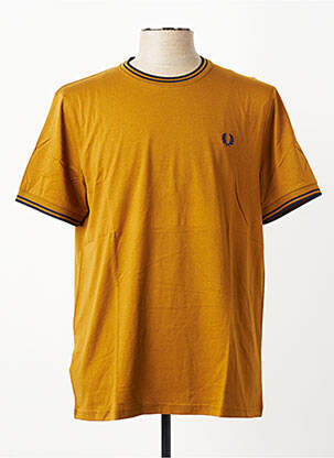 T-shirt stretch manches courtes jaune FRED PERRY homme