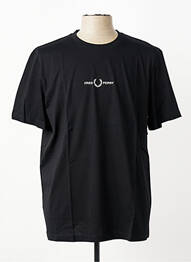 T-shirt broderie manches courtes noir FRED PERRY homme