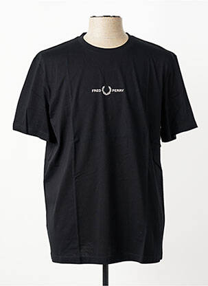T-shirt broderie manches courtes noir FRED PERRY homme