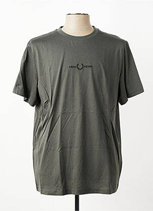 T-shirt broderie manches courtes gris FRED PERRY homme