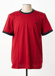 T-shirt broderie manches courtes rouge FRED PERRY homme