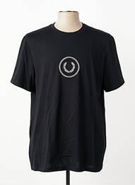 T-shirt broderie manches courtes noir FRED PERRY homme