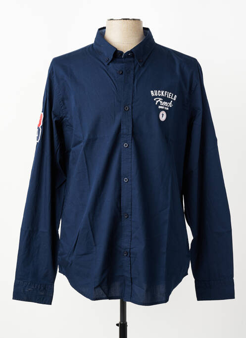 Chemise manches longues poignets boutonnés bleu RUCKFIELD homme