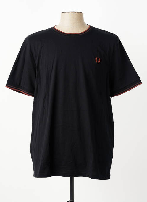 T-shirt broderie manches courtes noir FRED PERRY homme