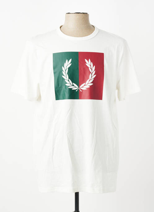T-shirt stretch manches courtes blanc FRED PERRY homme