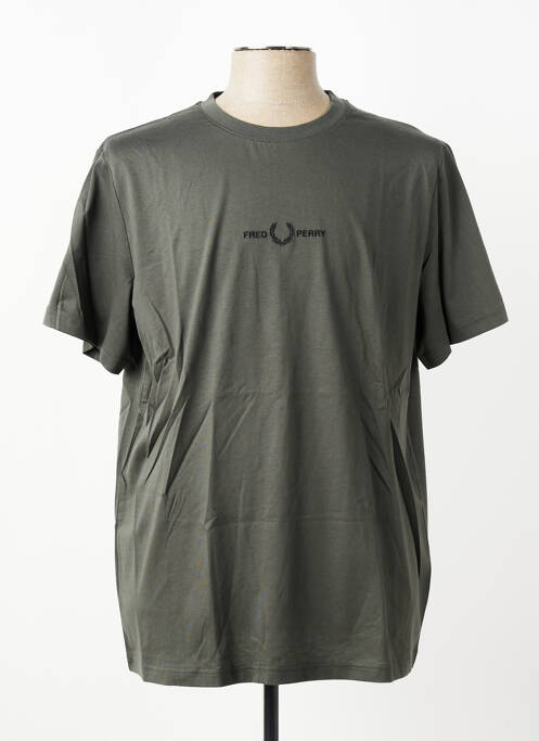 T-shirt broderie manches courtes gris FRED PERRY homme