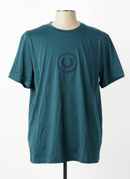 T-shirt broderie manches courtes bleu FRED PERRY homme