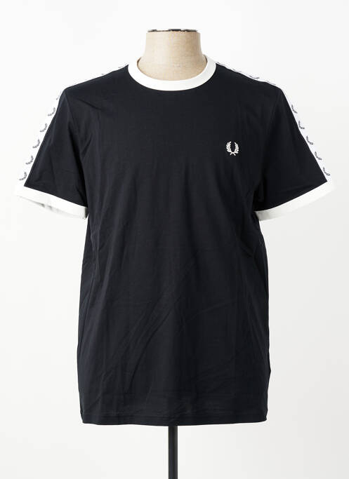 T-shirt broderie manches courtes noir FRED PERRY homme