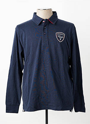 Polo manches longues manches longues bleu RUCKFIELD homme