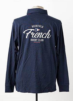 Polo manches longues manches longues bleu RUCKFIELD homme