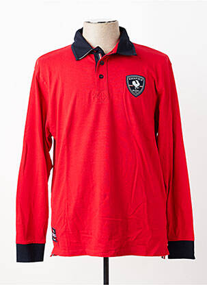 Polo manches longues manches longues rouge RUCKFIELD homme