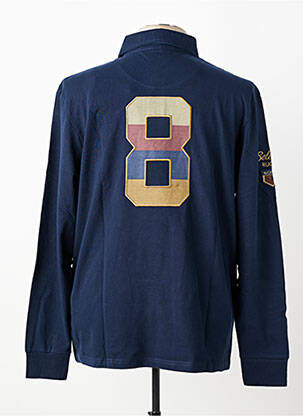 Polo manches longues manches longues bleu RUCKFIELD homme