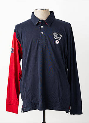 Polo manches longues manches longues bleu RUCKFIELD homme