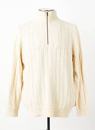 Pull maille torsadée manches longues beige WRANGLER homme