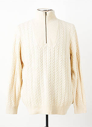 Pull maille torsadée manches longues beige WRANGLER homme