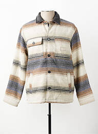Manteau court tissage chiné sans capuche beige OXBOW homme