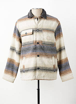 Manteau court tissage chiné sans capuche beige OXBOW homme