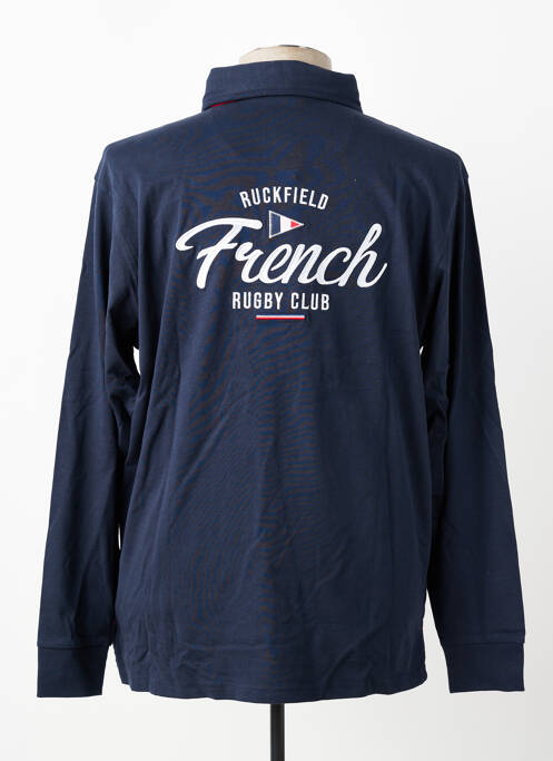 Polo manches longues manches longues bleu RUCKFIELD homme