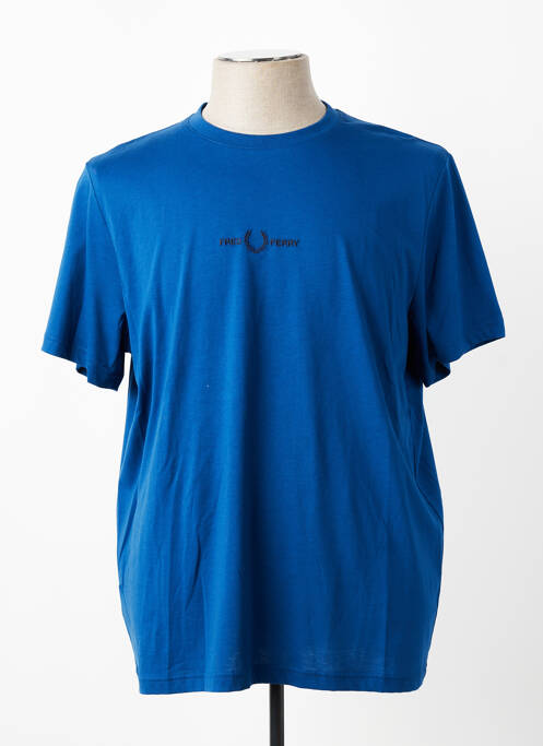 T-shirt coupe cintrée manches courtes bleu FRED PERRY homme