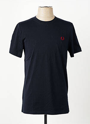 T-shirt broderie manches courtes bleu FRED PERRY homme