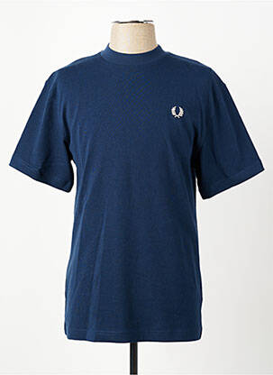 T-shirt broderie manches courtes bleu FRED PERRY homme