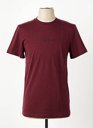 T-shirt broderie manches courtes rouge FRED PERRY homme