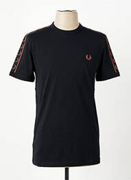 T-shirt broderie manches courtes noir FRED PERRY homme