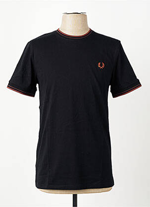 T-shirt broderie manches courtes noir FRED PERRY homme