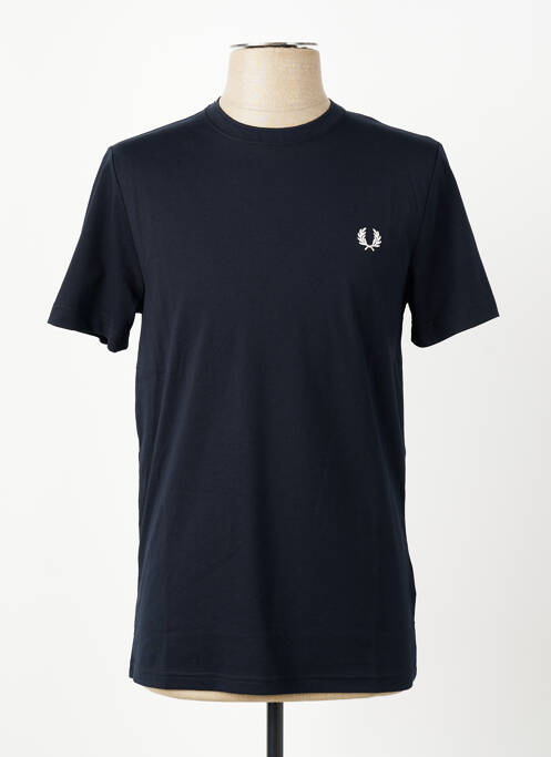 T-shirt broderie manches courtes bleu FRED PERRY homme