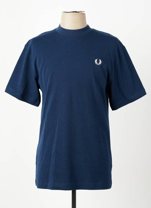 T-shirt broderie manches courtes bleu FRED PERRY homme