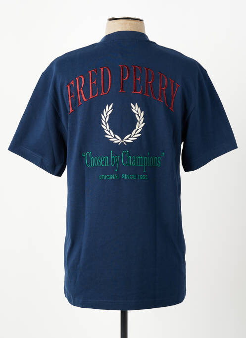 T-shirt broderie manches courtes bleu FRED PERRY homme